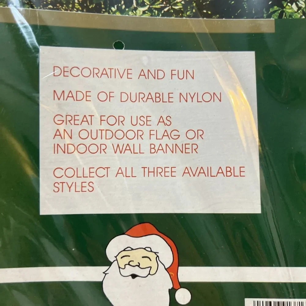 Vintage Nylon Reindeer Christmas Large House Flag Banner 28 x 40 1993 New NIP‎